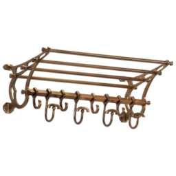 Vidaxl Luggage Rack With Coat Hangers Wall Mounted Aluminium - thumbnail 1