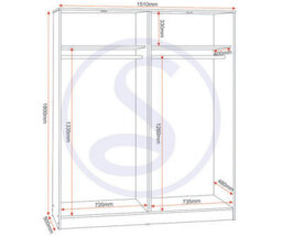 Seconique Malvern 4 Door Wardrobe Urban Snow - thumbnail 6