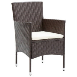 Berkfield Garden Dining Chairs 2 Pcs Poly Rattan Brown - thumbnail 2