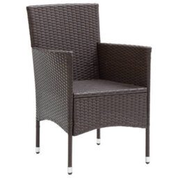 Berkfield Garden Dining Chairs 2 Pcs Poly Rattan Brown - thumbnail 4