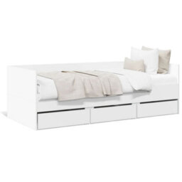 Berkfield Daybed With Drawers Without Mattress White 100X200 Cm - thumbnail 2