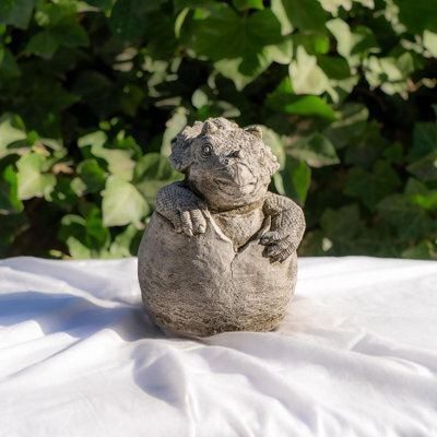 Oakleystone Northern Small Stone Cast Baby Triceratops Dinosaur Garden Sculpture - image 1