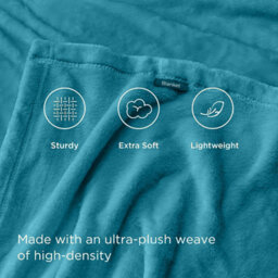 Bedlooms Teal Blanket, Reversible & Lightweight Couch & Bed Throw Blanket, Double 150X200Cm - thumbnail 4