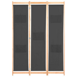 Berkfield Stylish 3-Panel Room Divider Grey 120X170X4 Cm Fabric