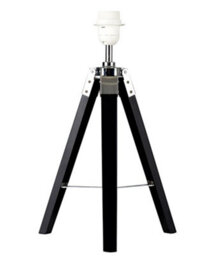 Valuelights Clipper Modern Black Wood And Silver Chrome Tripod Table Lamp Base