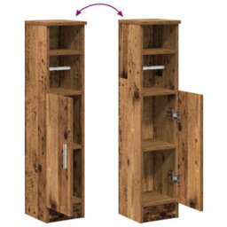 Walplus Bathroom Cabinet With Roll Holder Old Wood 20.5X22X90 Cm - thumbnail 8