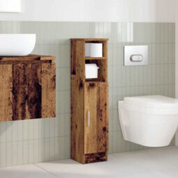 Walplus Bathroom Cabinet With Roll Holder Old Wood 20.5X22X90 Cm - thumbnail 3