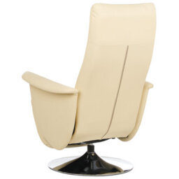 Beliani Recliner Chair Prime With Footrest Faux Leather Light Beige - thumbnail 5