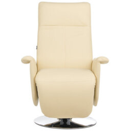 Beliani Recliner Chair Prime With Footrest Faux Leather Light Beige - thumbnail 4
