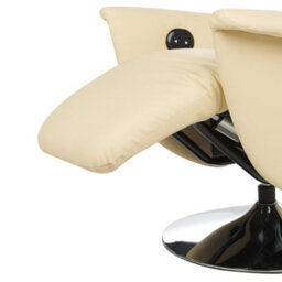 Beliani Recliner Chair Prime With Footrest Faux Leather Light Beige - thumbnail 7
