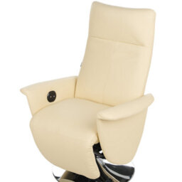 Beliani Recliner Chair Prime With Footrest Faux Leather Light Beige - thumbnail 6