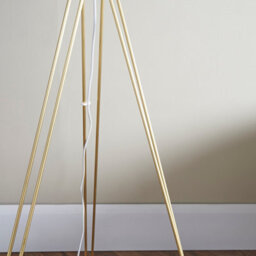 Valuelights Aero Gold Hairpin Design Tripod Floor Lamp With Beige Drum Shade - thumbnail 5