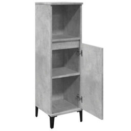 Berkfield Bathroom Cabinet Concrete Grey 30X30X100 Cm Engineered Wood - thumbnail 5