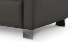 Genuine Leather Mid Grey Left Hand Facing Corner Sofa - thumbnail 4