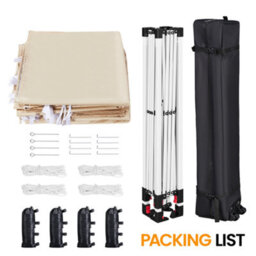 Yaheetech 3Mx3M Beige Fabric Pop Up Canopy Tent W/ Sidewalls - thumbnail 8