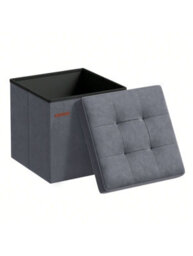 LEDREM Storage Ottoman, Foldable Small Ottoman Foot Rest, 38 X 38 Cm Foot Stool, Ottoman With Storage, Load Up To 300 Kg - thumbnail 8