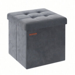 LEDREM Storage Ottoman, Foldable Small Ottoman Foot Rest, 38 X 38 Cm Foot Stool, Ottoman With Storage, Load Up To 300 Kg - thumbnail 3