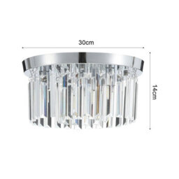 Living And Home Modern Chandelier Double Circle Droplet Crystal Shade Chorme Base Mount Ceiling Light Dia 30Cm - thumbnail 5