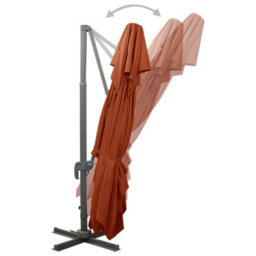Berkfield Cantilever Umbrella With Double Top Terracotta 400X300 Cm - thumbnail 4