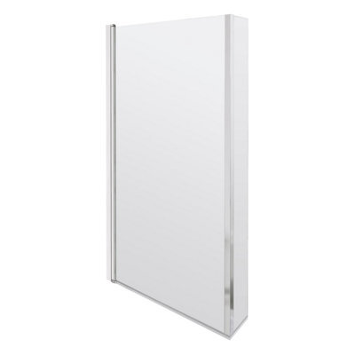 Balterley Chrome 6mm Toughened Safety Glass Reversible L-Shaped Bath Hinged Screen - image 1