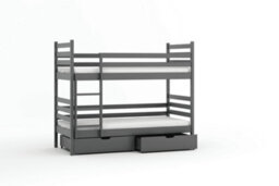Arte Nemo Contemporary Solid Pine Bunk Bed With 2 Storage Drawers In Grey (L)1980mm (H)1610mm (W)980mm - thumbnail 3