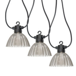 Valuelights 10 X Battery Operated Smoked Pleated Led Outdoor Garden String Lights - thumbnail 2