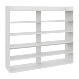 Living And Home Warm White Mdf 6 Tier Wide Open Shoe Rack 150Kg Load Narrow Hallway Storage Unit - thumbnail 5
