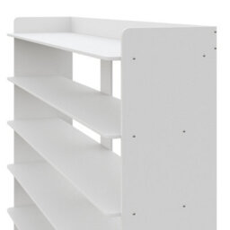 Living And Home Warm White Mdf 6 Tier Wide Open Shoe Rack 150Kg Load Narrow Hallway Storage Unit - thumbnail 7