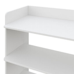 Living And Home Warm White Mdf 6 Tier Wide Open Shoe Rack 150Kg Load Narrow Hallway Storage Unit - thumbnail 8