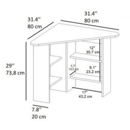 Furniture in Fashion Corviano Wooden Corner Computer Desk With 4 Shelves In White - thumbnail 4