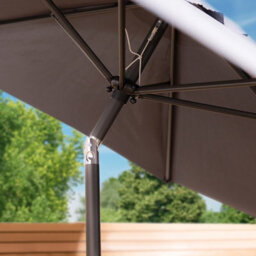 Charles Bentley 2.7M Garden Metal Patio Garden Umbrella Parasol Crank & Tilt Grey - thumbnail 7