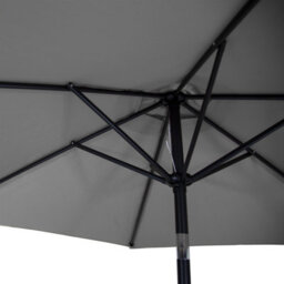 Charles Bentley 2.7M Garden Metal Patio Garden Umbrella Parasol Crank & Tilt Grey - thumbnail 6