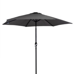 Charles Bentley 2.7M Garden Metal Patio Garden Umbrella Parasol Crank & Tilt Grey - thumbnail 1