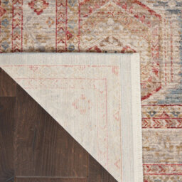 Light Blue Multicoloured Traditional Bordered Geometric Rug For Bedroom & Living Room-79 X 305Cm (Runner) - thumbnail 8