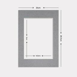 Ak Frames A4 Mid Grey Picture Mounts To Fit A5 Aperture Size - Mount Board Only (No Frame Included) - thumbnail 3