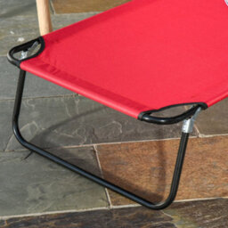 Outsunny Folding Sun Lounger Reclining Chair W/ Pillow Reading Hole Red - thumbnail 9
