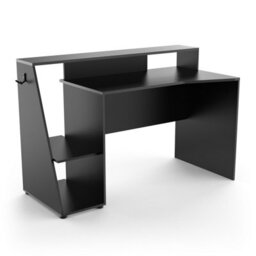 FurniComp LTD Furnicomp Luna 138Cm Black Gaming Desk With Hutch - thumbnail 2