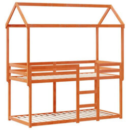 Berkfield Bunk Bed Without Mattress Wax Brown 90X190 Cm Single Solid Wood Pine - thumbnail 3