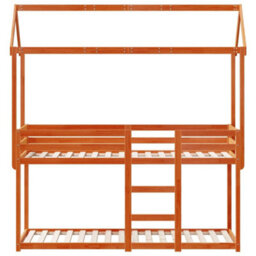 Berkfield Bunk Bed Without Mattress Wax Brown 90X190 Cm Single Solid Wood Pine - thumbnail 4
