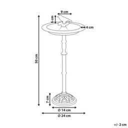 Beliani Bird Bath Swallow Brown - thumbnail 3