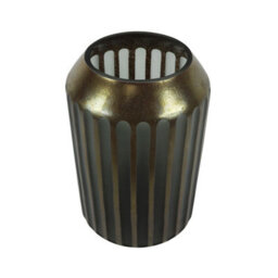 Vanity Living 32.5Cm Coffee Brown And Grey Pleated Glass Vase, Decorative Centerpiece For Living Room - thumbnail 2