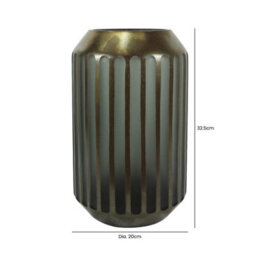 Vanity Living 32.5Cm Coffee Brown And Grey Pleated Glass Vase, Decorative Centerpiece For Living Room - thumbnail 3
