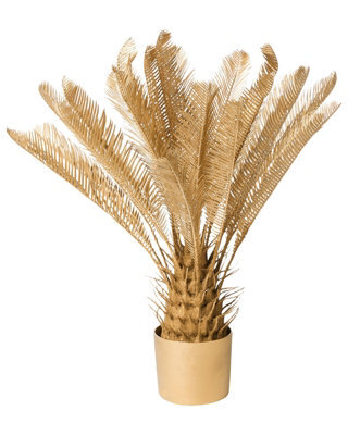 Wyld And Coco 70Cm Artificial Gold Palm Tree Decorative Potted Plant - Gloss Finish, Maintenance-Free - image 1