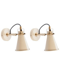 Beliani Beige Industrial Wall Lamps Set Of 2 With Adjustable Shades, W11 X D22 X H19Cm Each - thumbnail 2