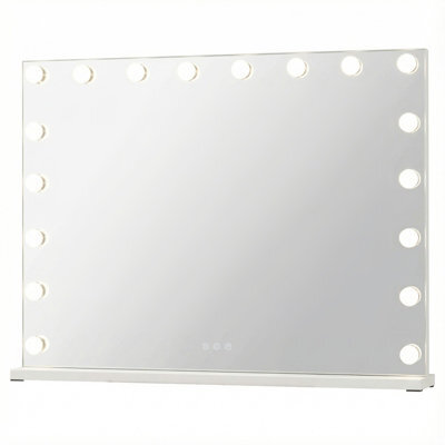 Gainoom 80 X 60 Cm Hollywood Vanity Mirror Lighted Mirror With 3 Light Colors & Adjustable Brightness White - image 1
