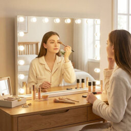Gainoom 80 X 60 Cm Hollywood Vanity Mirror Lighted Mirror With 3 Light Colors & Adjustable Brightness White - thumbnail 5