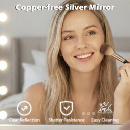 Gainoom 80 X 60 Cm Hollywood Vanity Mirror Lighted Mirror With 3 Light Colors & Adjustable Brightness White - thumbnail 8
