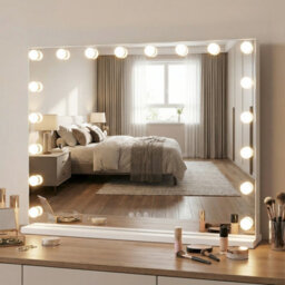 Gainoom 80 X 60 Cm Hollywood Vanity Mirror Lighted Mirror With 3 Light Colors & Adjustable Brightness White - thumbnail 3
