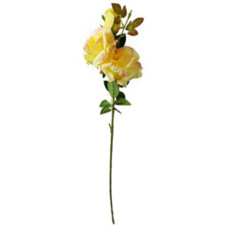 Leaf Pack Of 6 X 80Cm Artificial Yellow Rose Stem - 18 Flowers - thumbnail 3