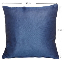 Royalcraft Pair Of Outdoor Garden Sofa Chair Furniture Scatter Cushions - Blue Plain - thumbnail 3